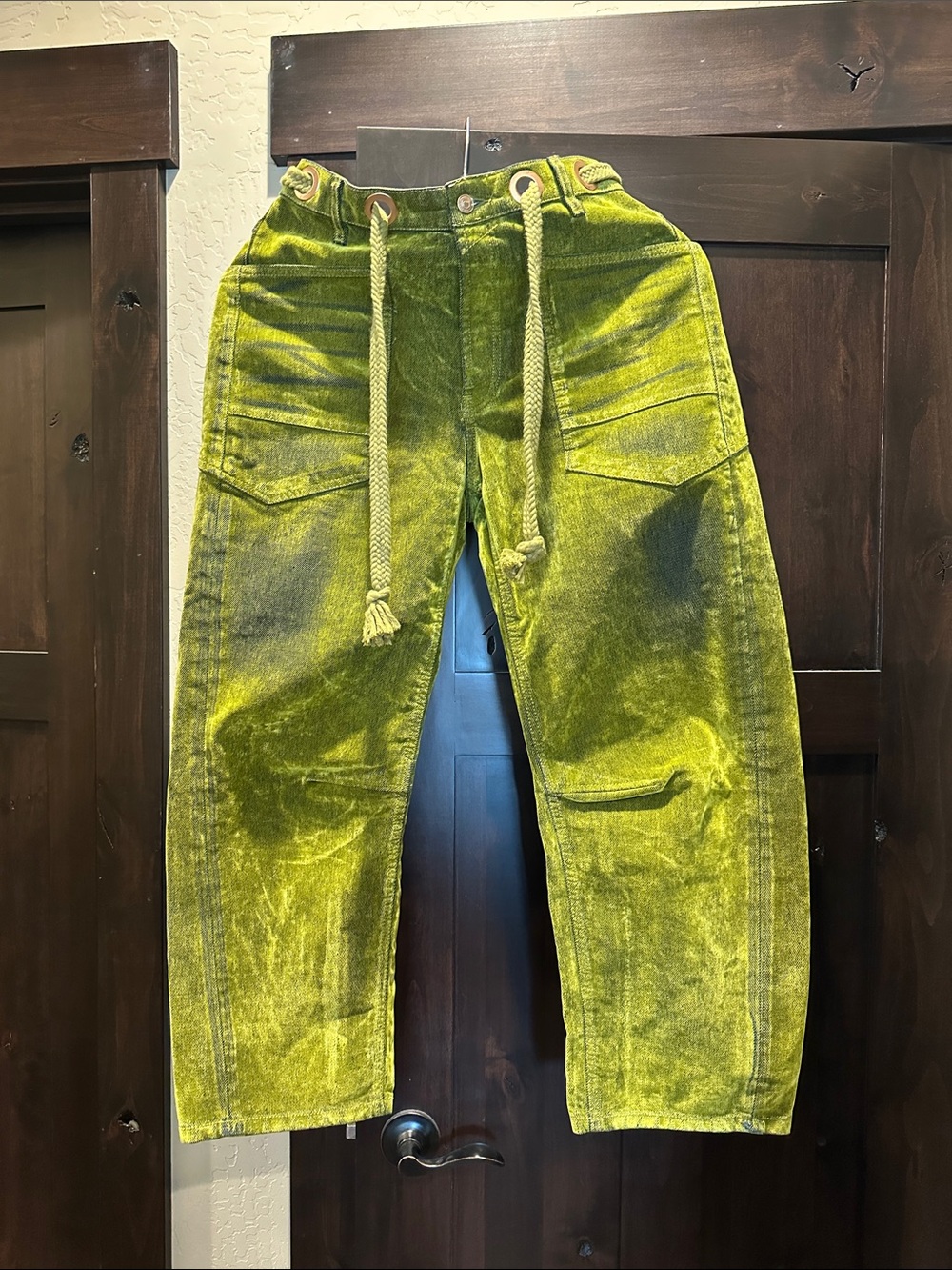 Free People Velvet Flocked Moxie Green